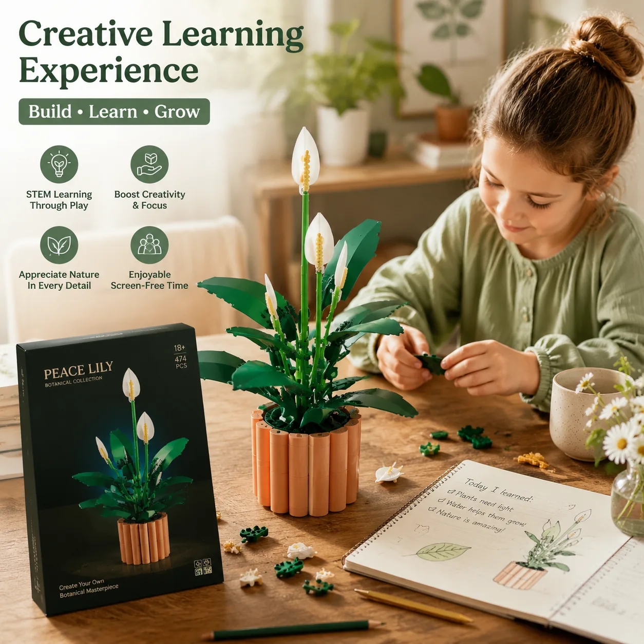 Creative Learning buildable botanical model kit